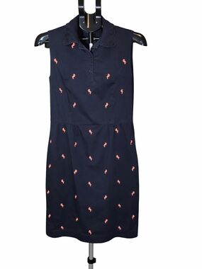 Brooks Brothers Navy Mini Dress with Pink Embroidery